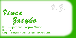 vince zatyko business card